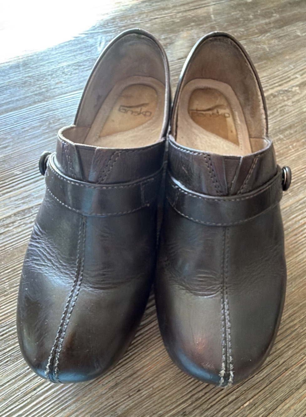 Dansko Solstice Leather Clogs Womens Size 37 Brown Nursing Mule Leather Shoe 6.5